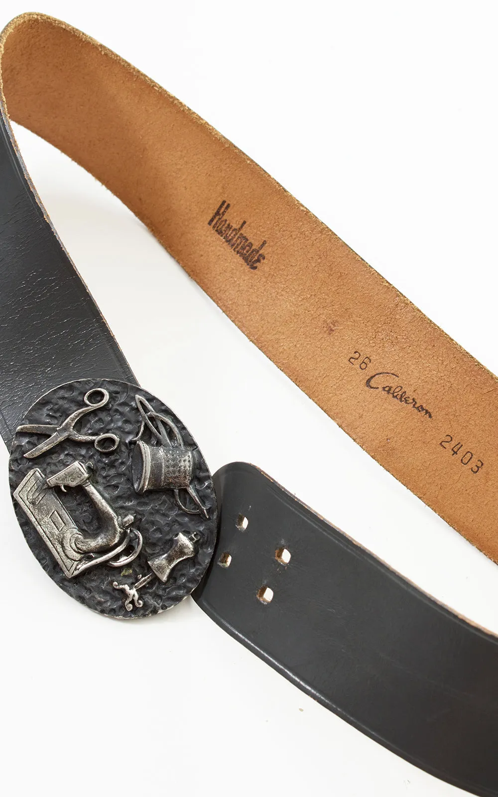 1950s Calderon Sewing Novelty Leather Cinch Belt | small