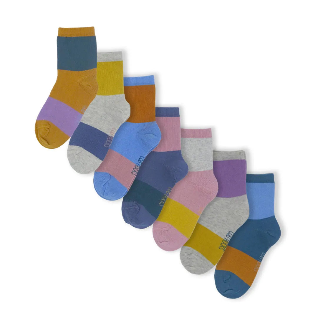 7pk Cotton Block Ankle Socks