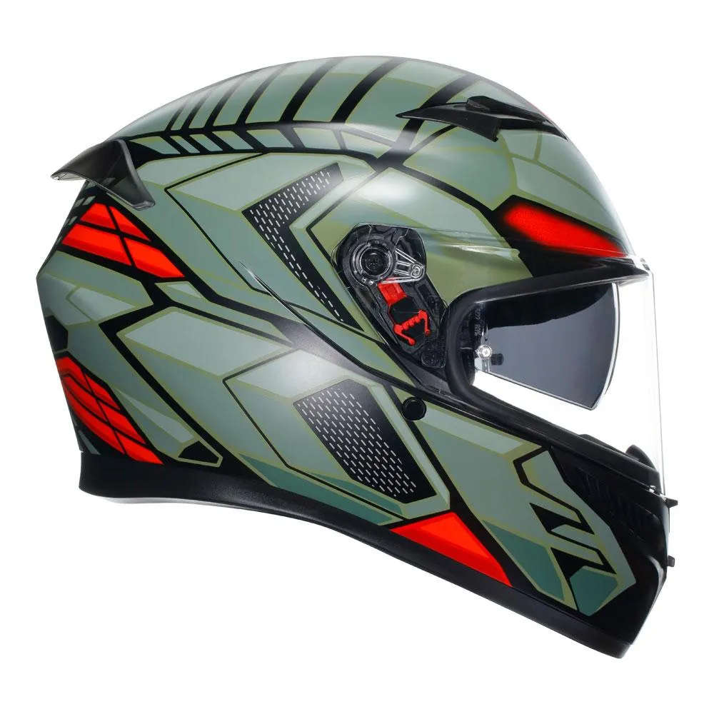 AGV K3 - Decept Matt Black/Green/Red
