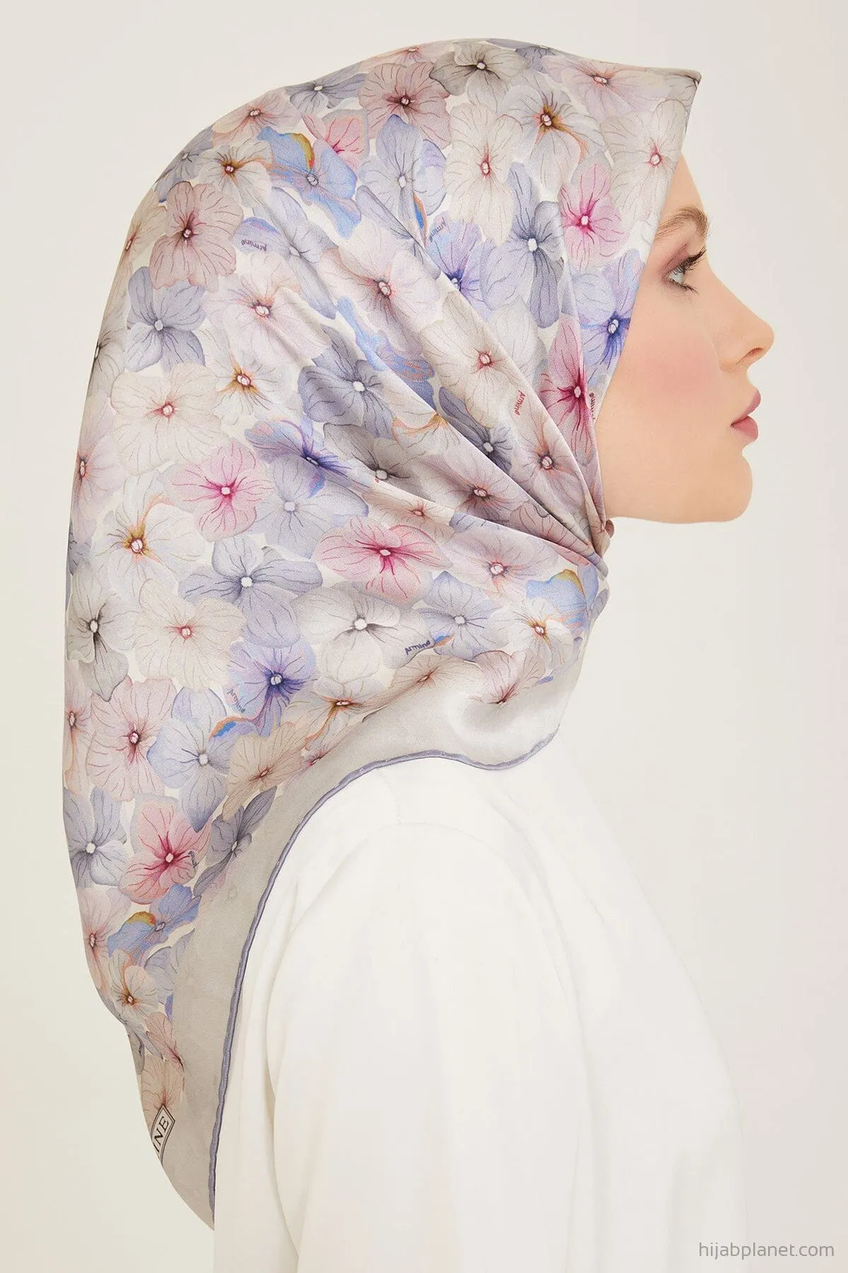 Armine Hydrangea Print Silk Scarf #21
