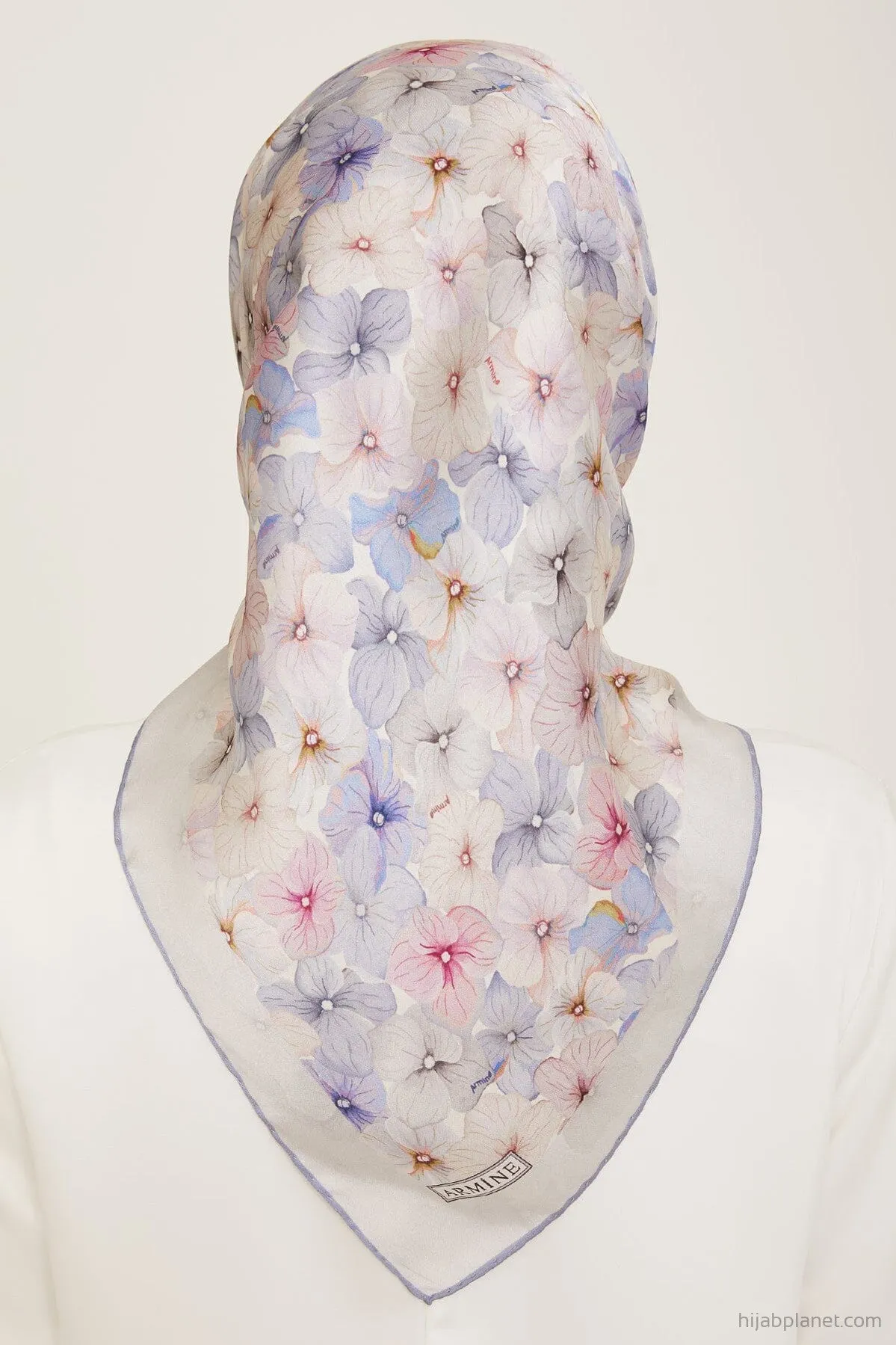 Armine Hydrangea Print Silk Scarf #21