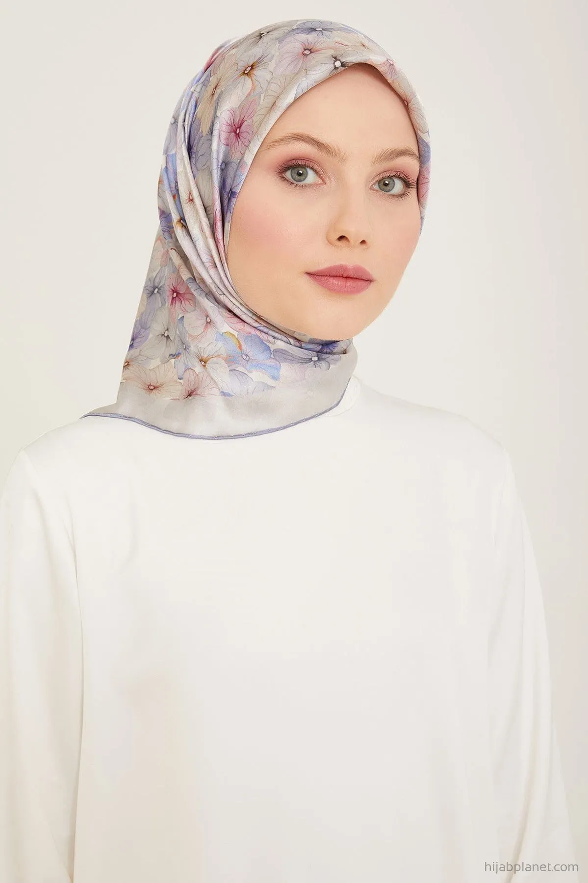 Armine Hydrangea Print Silk Scarf #21