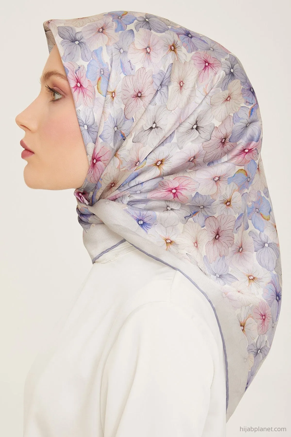 Armine Hydrangea Print Silk Scarf #21