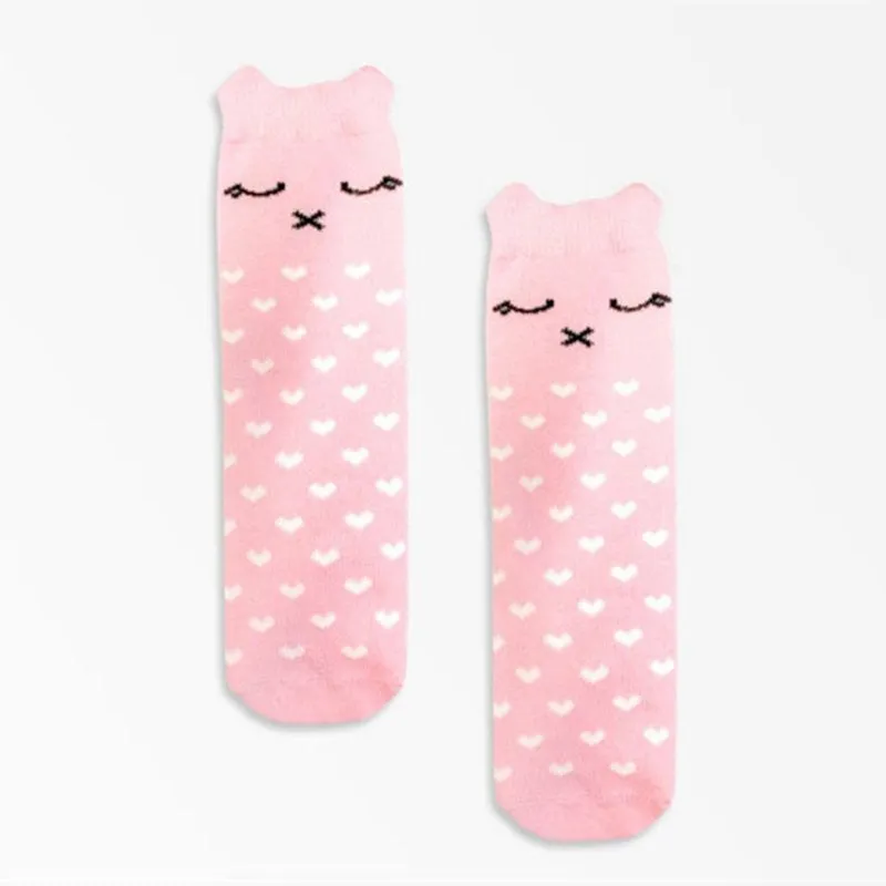 Baby Socks Girl Boy Animal Cotton Socks (10-24Months) (Anti-slip, Knee High)