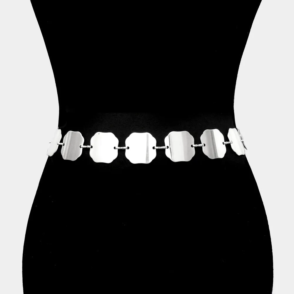 Belt Geometric Metal Hexagon Link Stainless Steel Belt