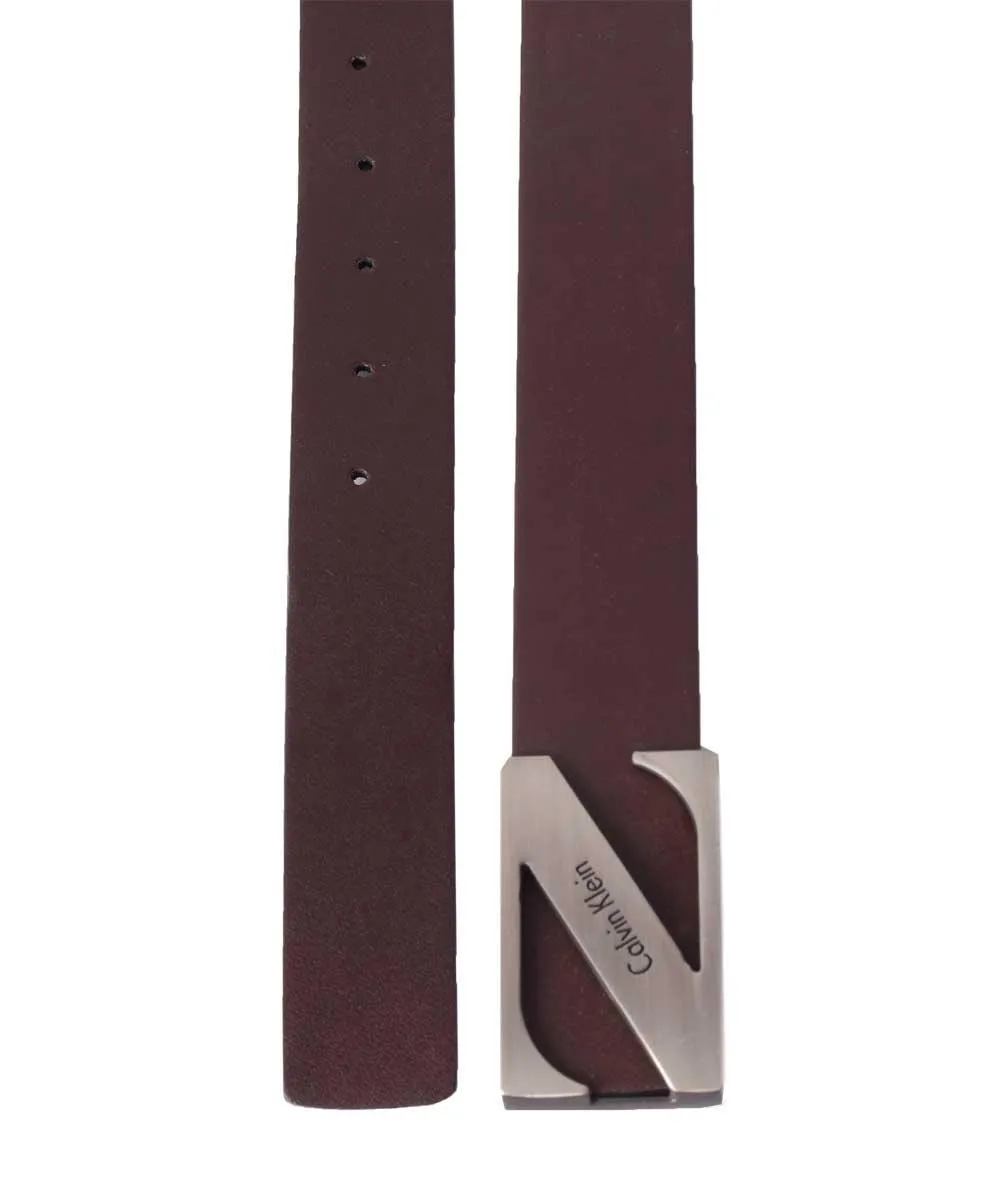 Calvin Klein Men's Newton Brown Leather Belt
