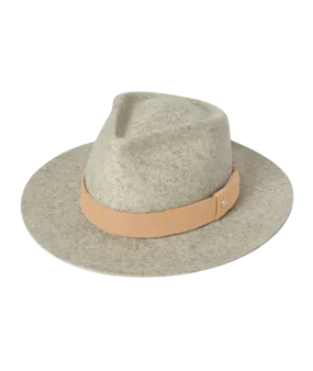 Cara Wide Brim Fedora in Light Grey Marle