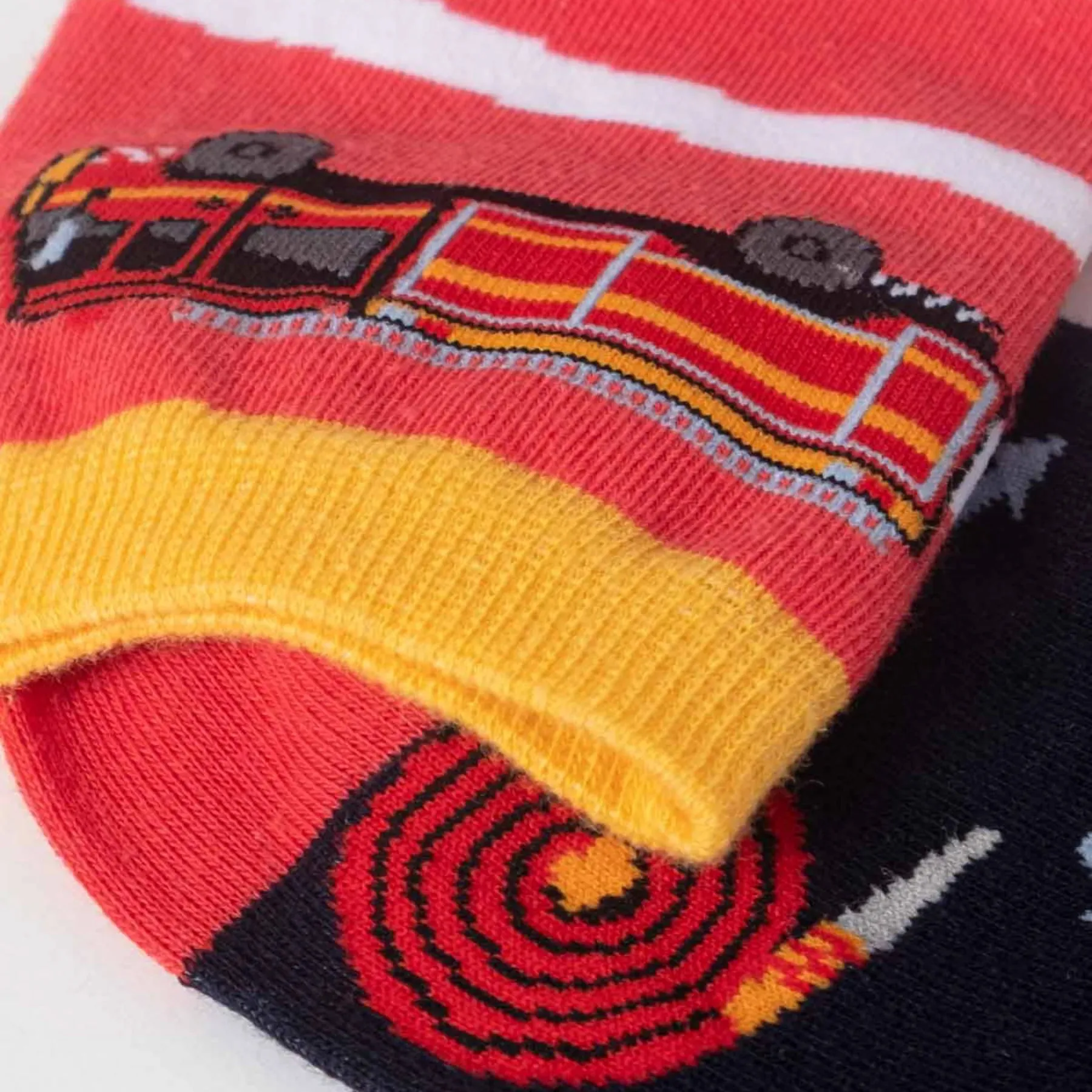 Cotton, Mismatched, Fire-fighting Themed Socks
