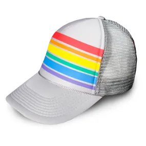 Gay Pride Rainbow Grey Vintage Style Trucker Cap