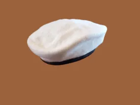 GENUINE U.S MILITARY ISSUE WHITE BERET WOOL BANCROFT  7 1/8  MEDIUM NEW USA MADE