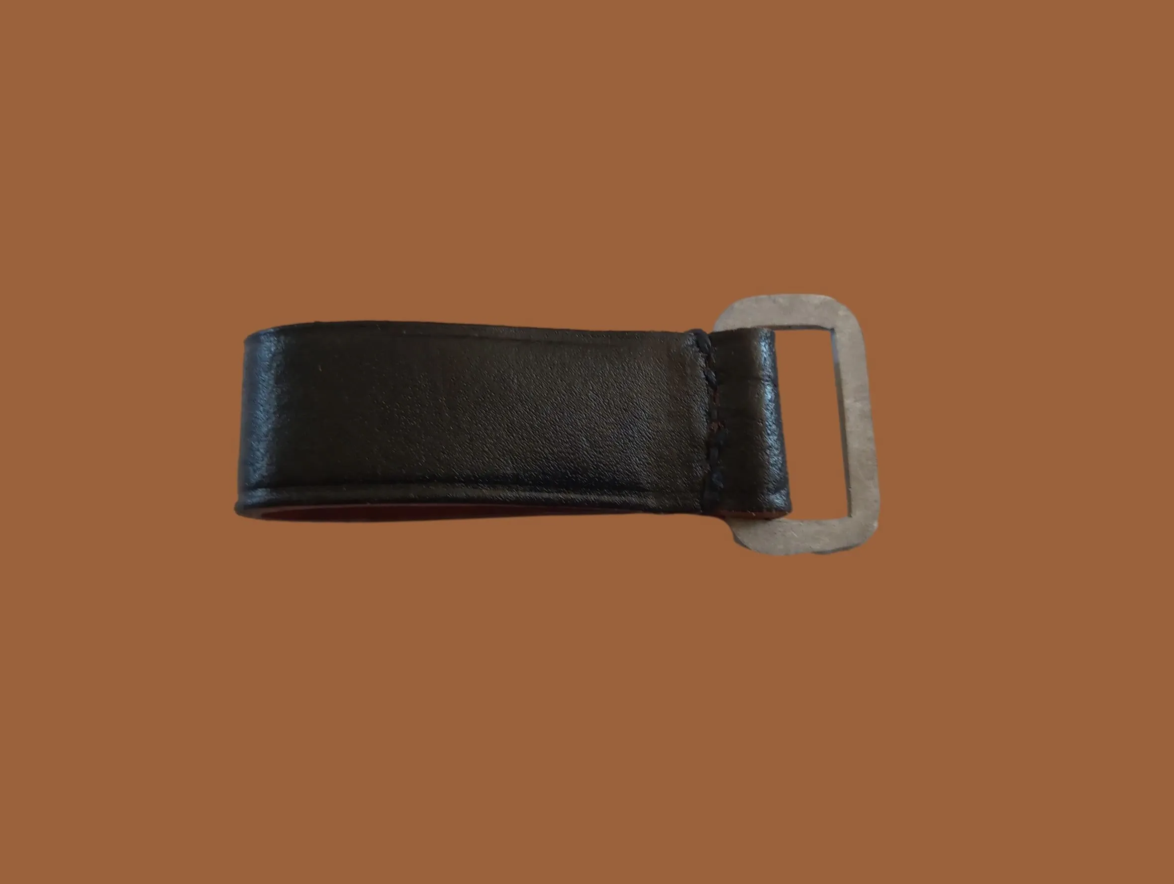 GERMAN MILITARY BELT KEEPER BLACK LEATHER EQUIPMENT EXTENDER WWII OR POST WAR