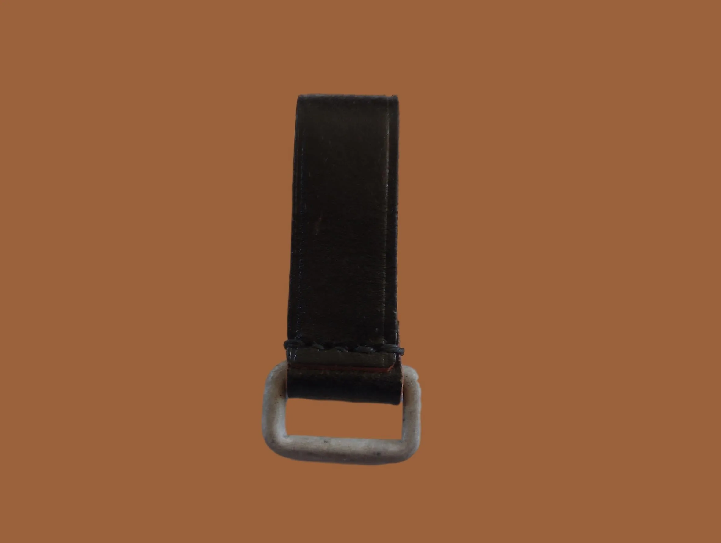 GERMAN MILITARY BELT KEEPER BLACK LEATHER EQUIPMENT EXTENDER WWII OR POST WAR