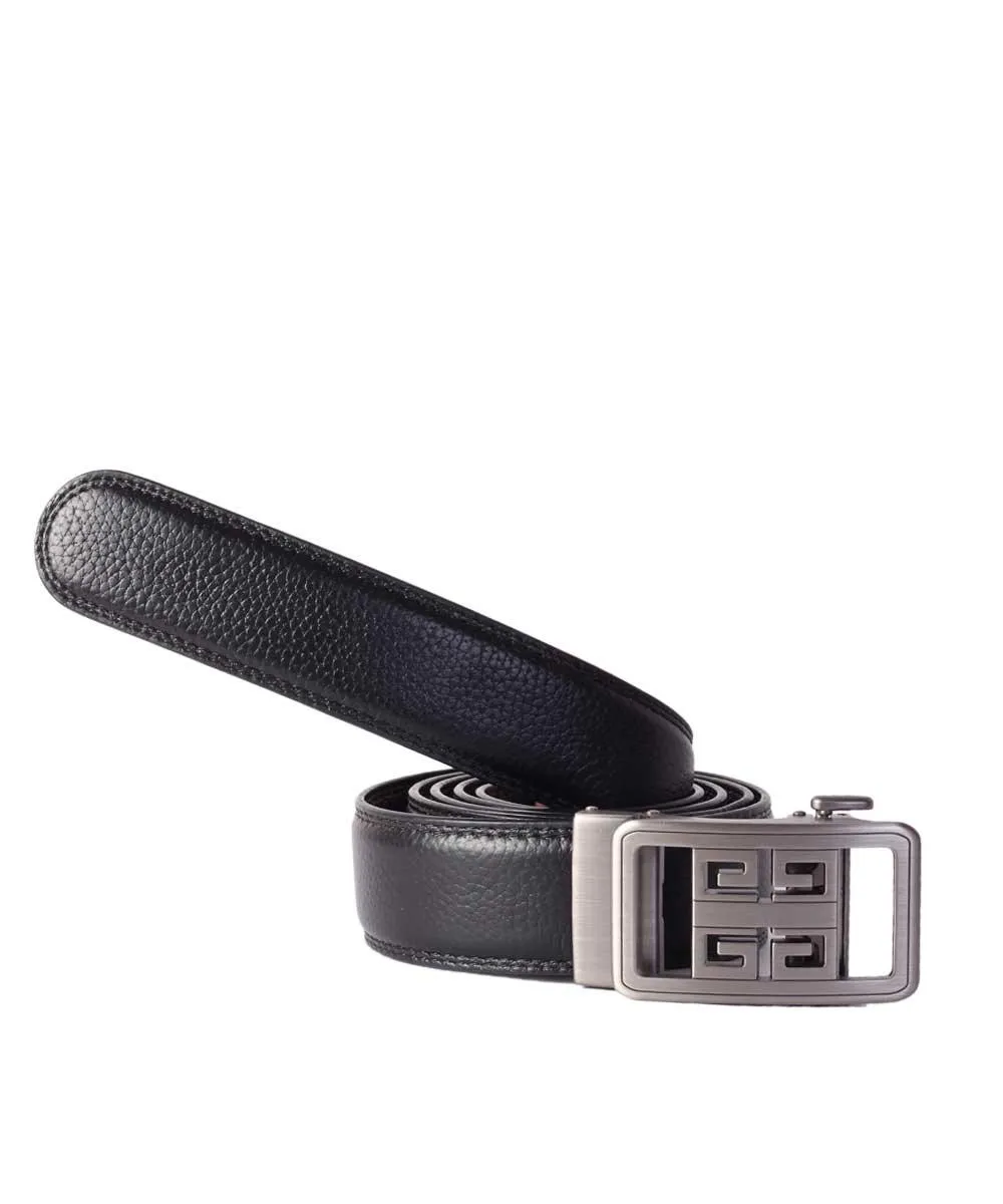 Givenchy Five Notch Silver Head Leather Belt