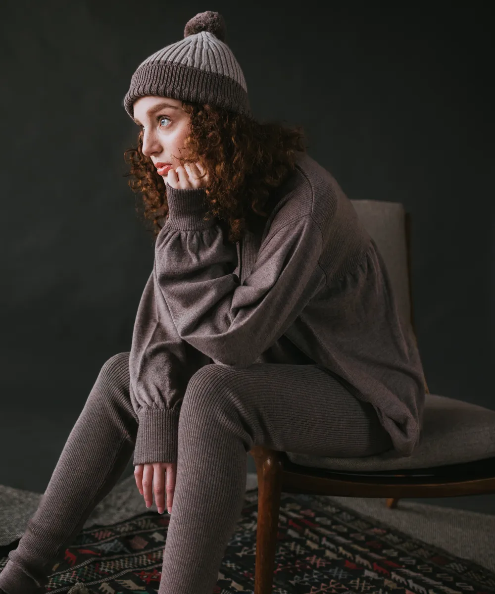Gwyllion Beanie - Morel / Wheat (Adult)