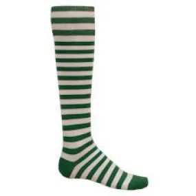 Kelly Green Mini Hoop Striped Athletic Knee High Socks (Small)