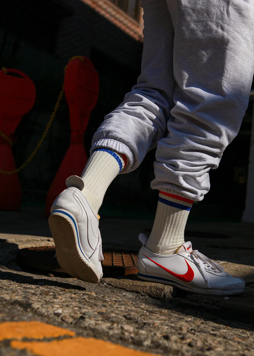 Men's Vintage Stripe Socks - Red, Blue, & White