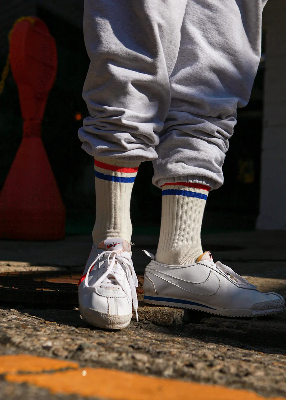 Men's Vintage Stripe Socks - Red, Blue, & White