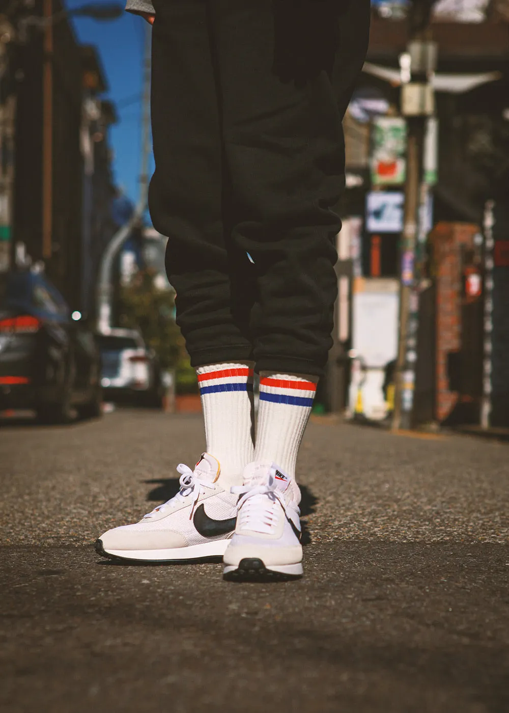 Men's Vintage Stripe Socks - Red, Blue, & White