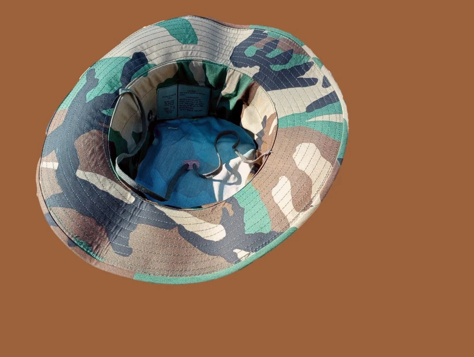 Military issue Boonie Hat Woodland Camouflage Special Ops Wide Brim 3" USA Made