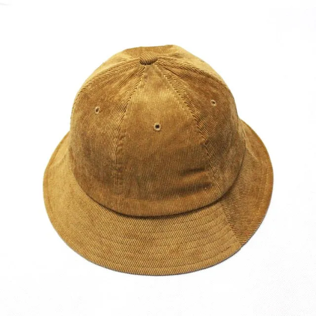 Panama Corduroy Bucket Hat Men Women