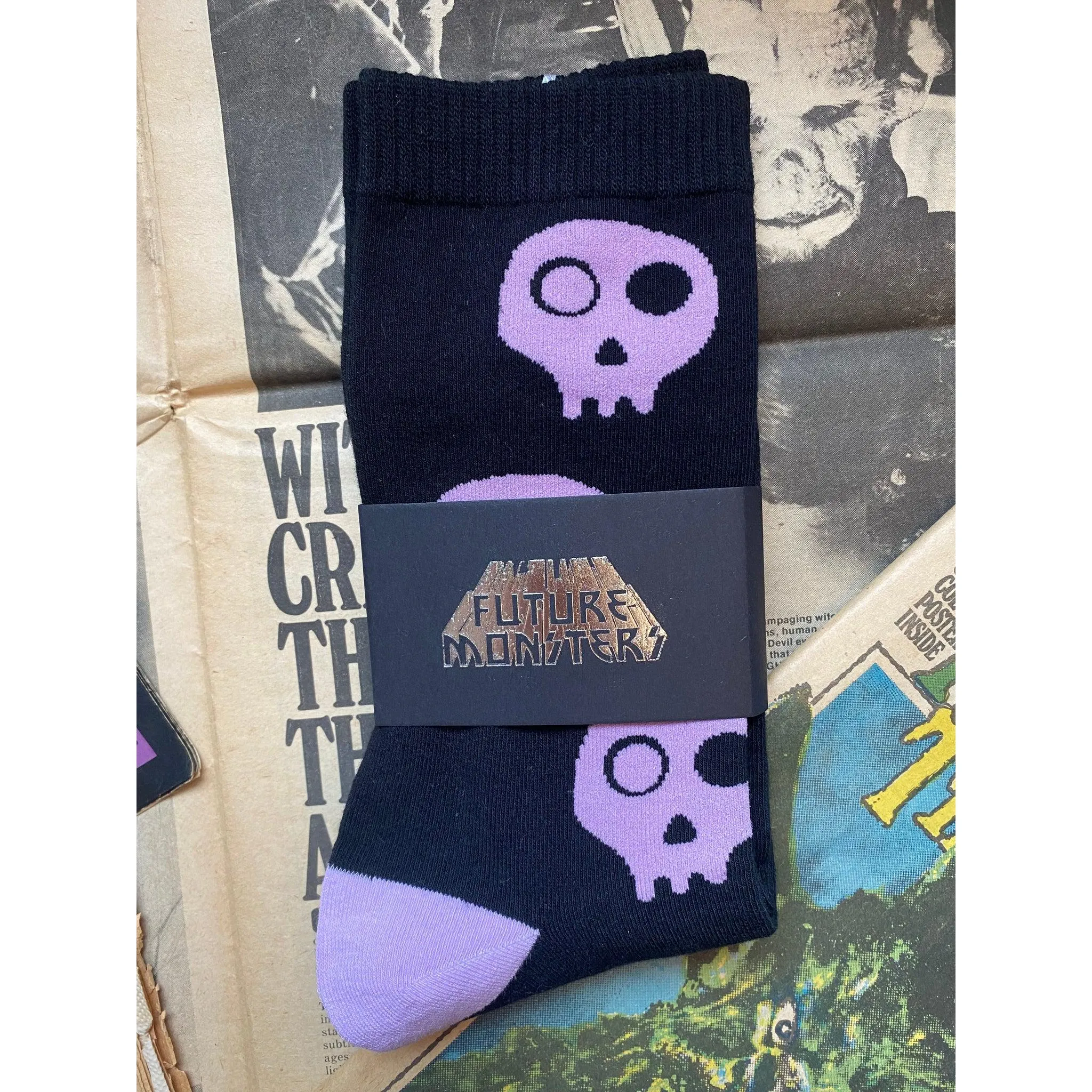 Pink Skull Socks