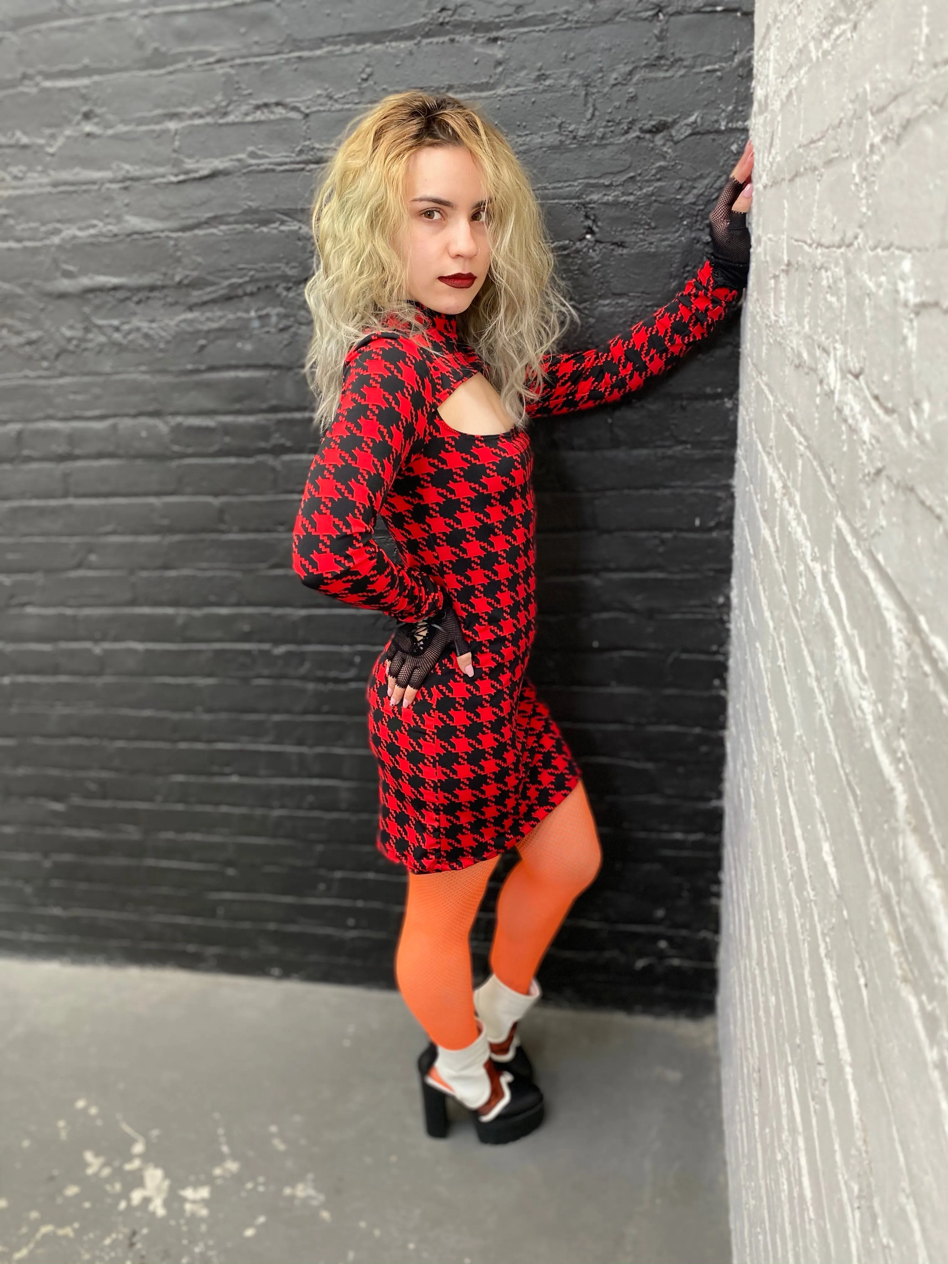 Red Houndstooth Dress (Small)