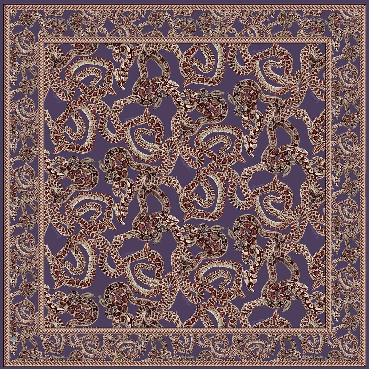 Silk Snake Scarf - Vino x Purple (Small)