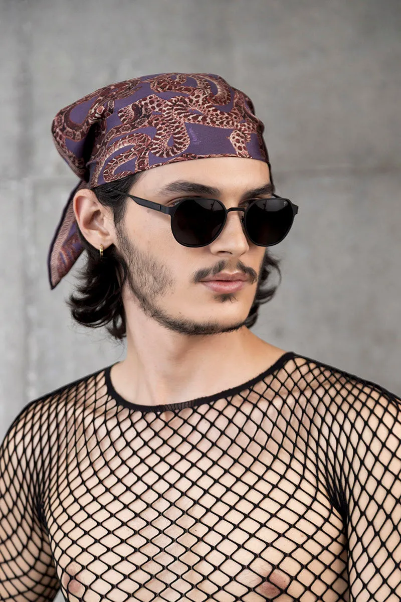 Silk Snake Scarf - Vino x Purple (Small)