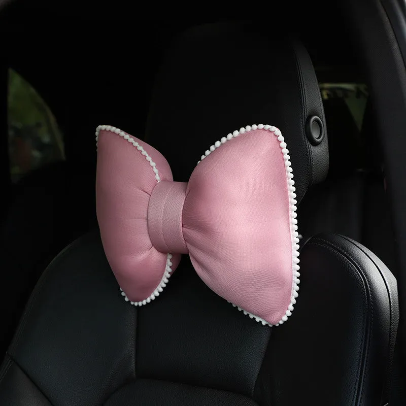 style: C - Car Printing Bowknot Headrest And Neck Cushion