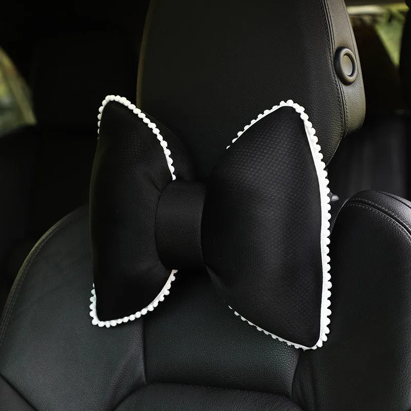 style: D - Car Printing Bowknot Headrest And Neck Cushion