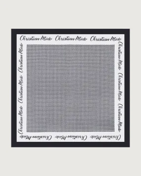 The Black Houndstooth Pattern Square Scarf