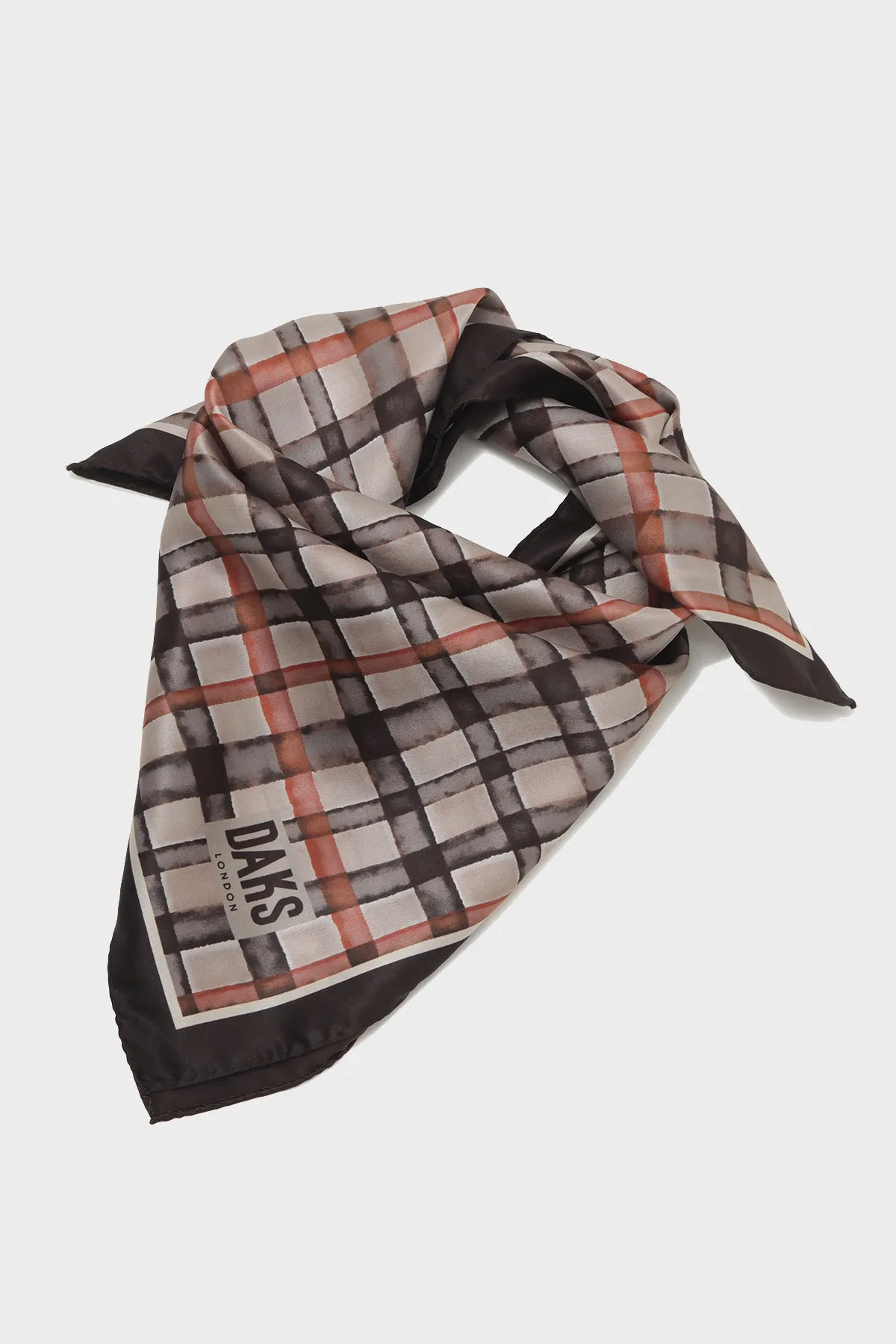 Watercolour Check Silk Scarf
