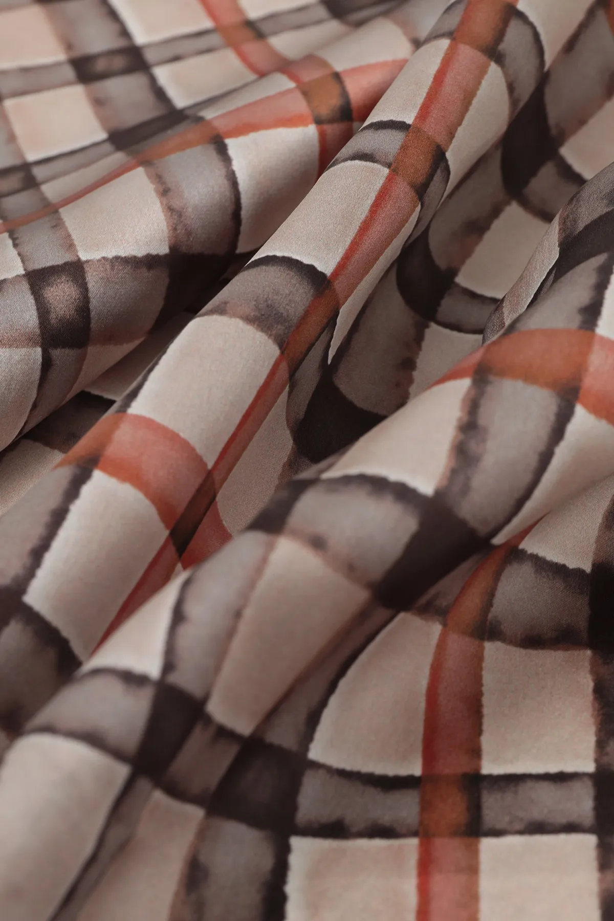 Watercolour Check Silk Scarf