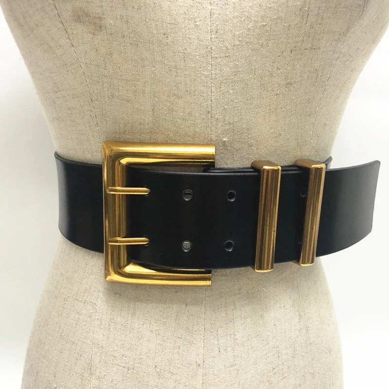 Women Belt Hot High Quality Genuine Leatherneedle Buckle Waist Seal Ultra Wide Cowhide Retro Decoration Dress Waistband Girl